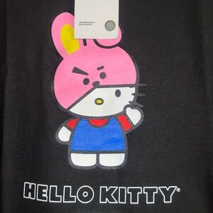 BT21 COOKY MASKED BLACK TEE COLLAB WITH HELLO KITTY (AUTHENTIC FROM BT21CLUB)